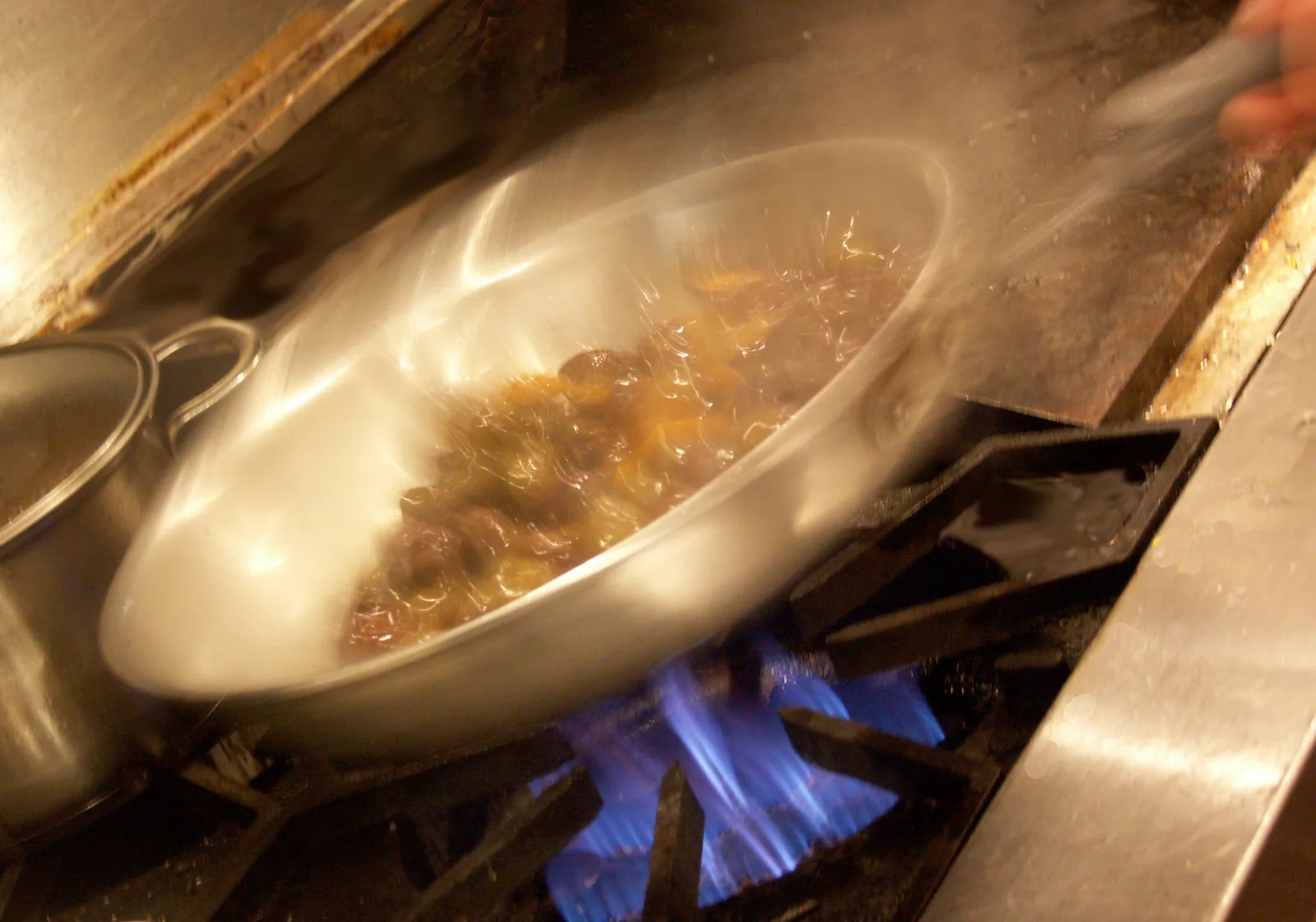 Cooking in the kitchen