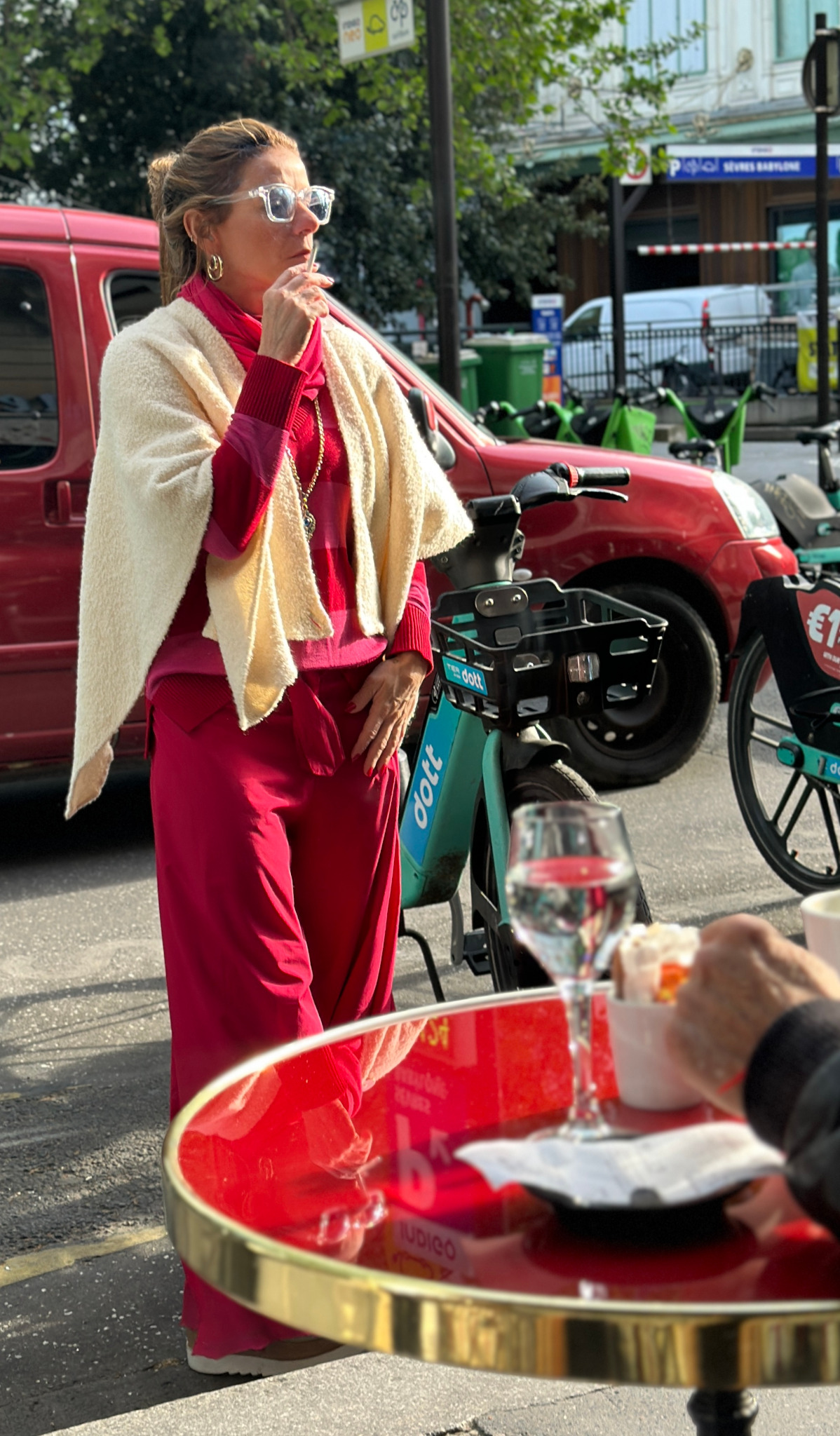Red Café Woman